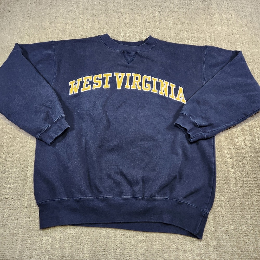 Vintage WVU Mountaineers Sweatshirt Adult Large NCAA Football West Virginia